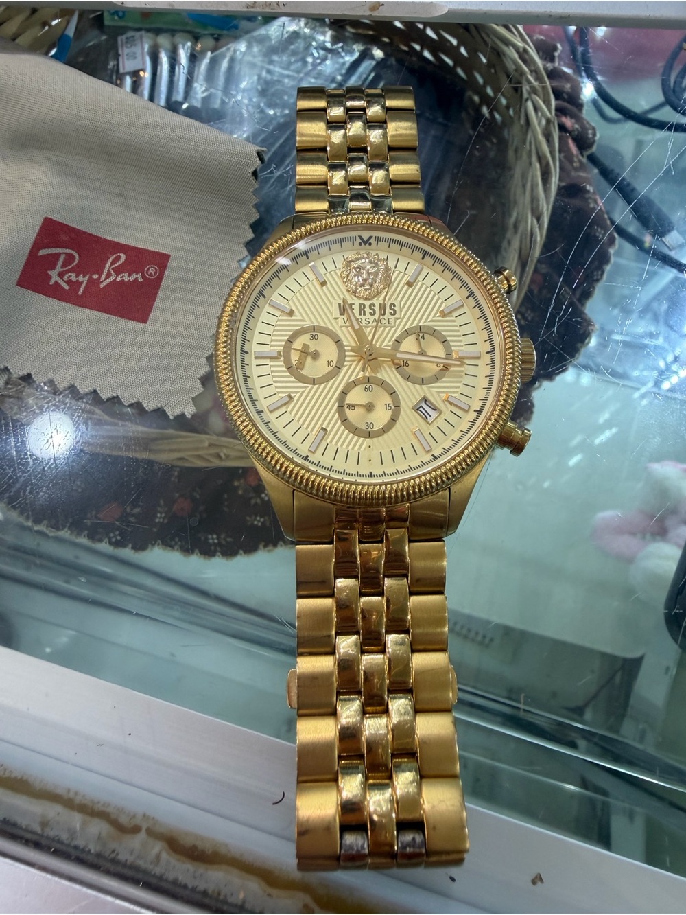 VENUS Gold-Tone Men's Chronograph Bracelet Watch